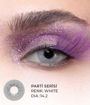 Renkli Lens İconic Parti Serisi 3 Aylık Lens WHİTE