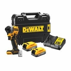 Dewalt DCF850E2T-QW Kömürsüz Power Stack Çift Akülü Darbeli Tornavida 18V 1,7 Ah 206Nm