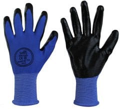 MAXSAFETY NIT-002 NITRILE COATED GLOVES  (BLUE-BLACK)