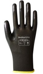 MAXSAFETY NIT-200 NITRILE COATED GLOVES (BLACK)