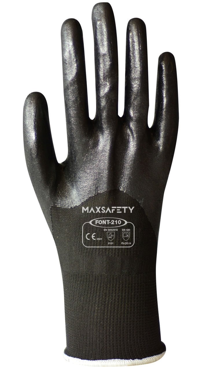 MAXSAFETY FONT-210 3/4 FOAM NITRILE COATED GLOVES