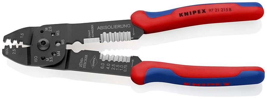 KNIPEX 95 21 215B PABUÇ SIKMA VE KABLO SIYIRMA PENSİ