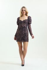 Kiah Mini Dress in Leopard