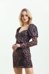 Kiah Mini Dress in Leopard