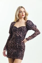 Kiah Mini Dress in Leopard