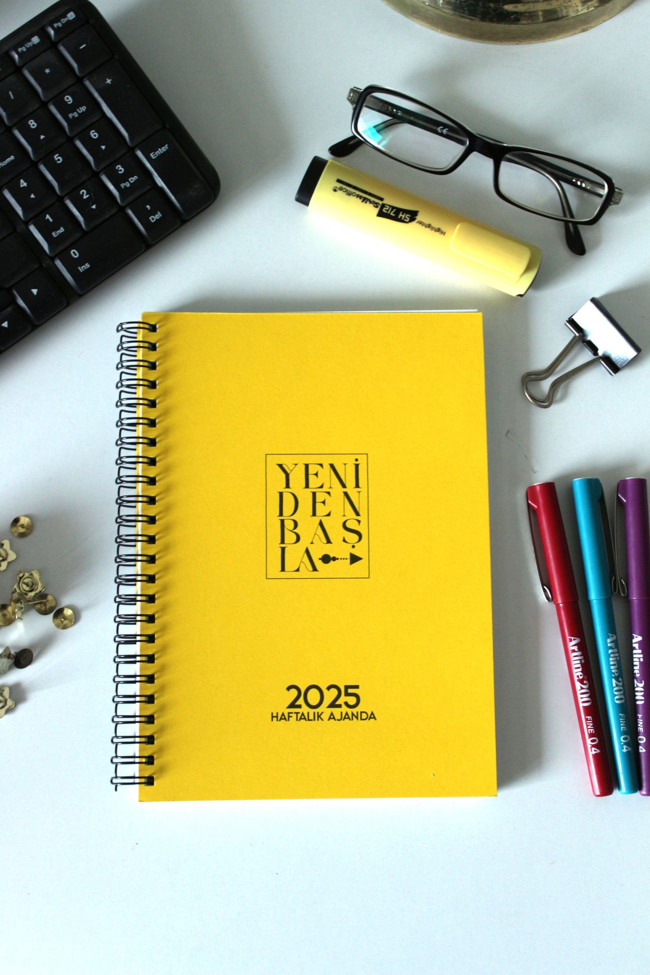 YENİDEN BAŞLA 2025 HAFTALIK AJANDA (SARI)