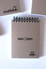 SEVGİLİLER GÜNÜNE ÖZEL ÜÇLÜ NOT DEFTERİ SETİ BEJ