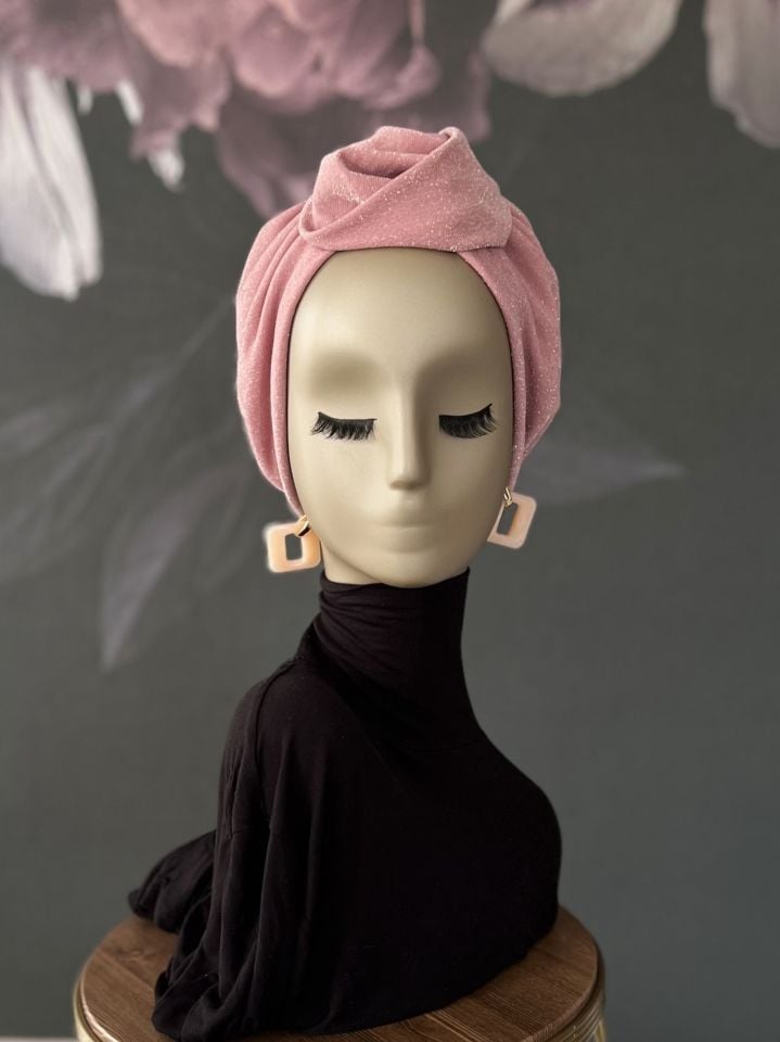 Işıltılı Bone Pembe Zahmetsiz Şıklık