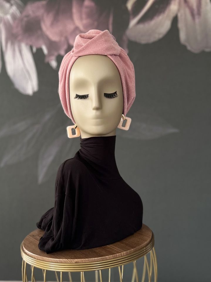 Işıltılı Bone Pembe Zahmetsiz Şıklık