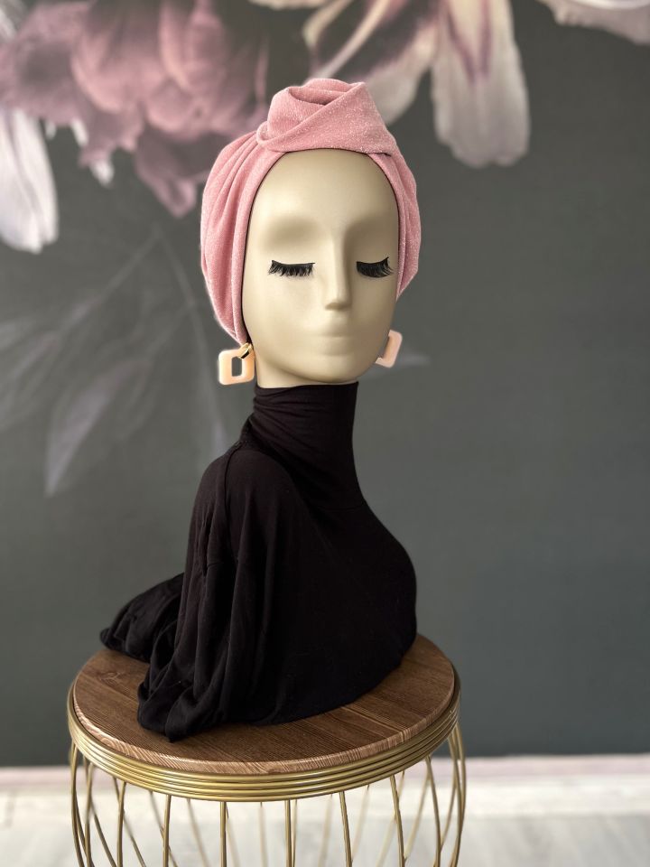 Işıltılı Bone Pembe Zahmetsiz Şıklık