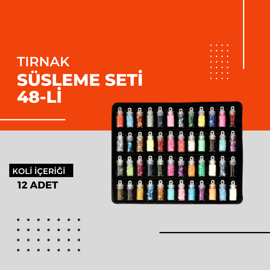 (Toptan) Tırnak Süsleme Seti 48-li 1 Koli (12 Adet)