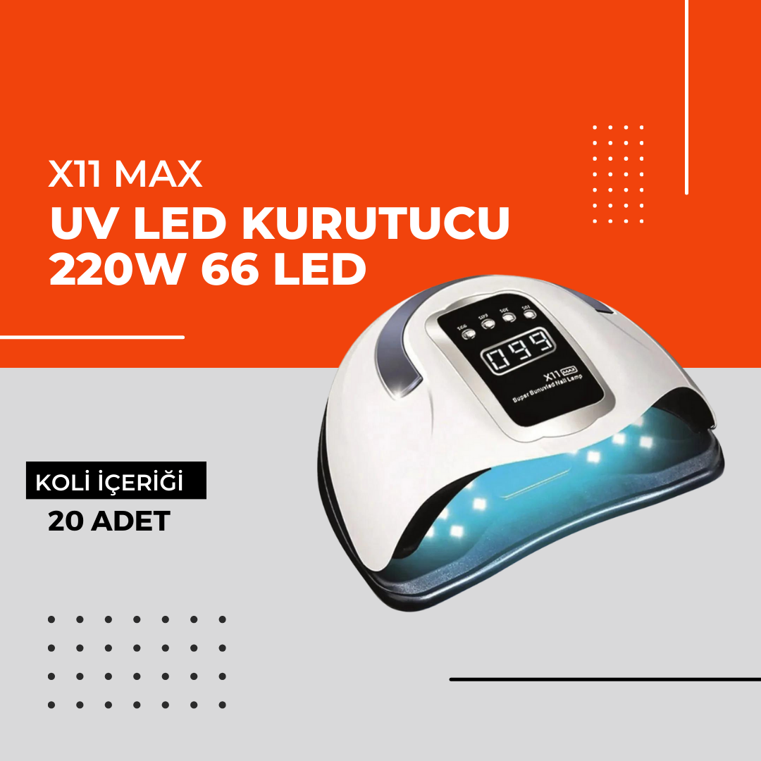 (Toptan) X11 Max Uv Led Kurutucu 220W 66LED 1 Koli (20 Adet)