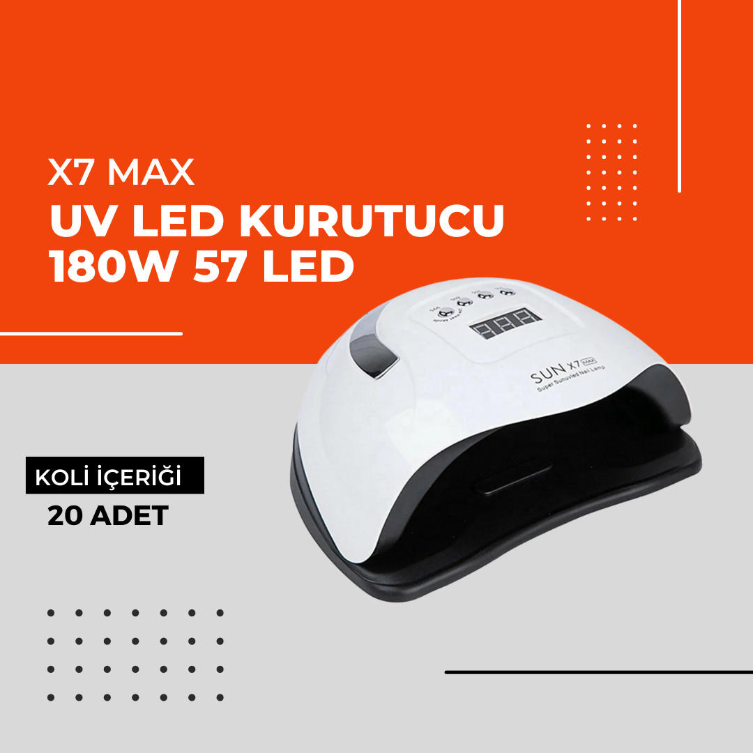 (Toptan) X7 Max Uv Led Kurutucu 180W 57 LED 1 Koli (20 Adet)