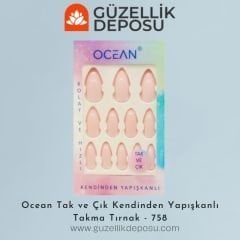 Ocean Takma Tırnak Tak Ve Çık Kendinden Yapışkanlı - 758