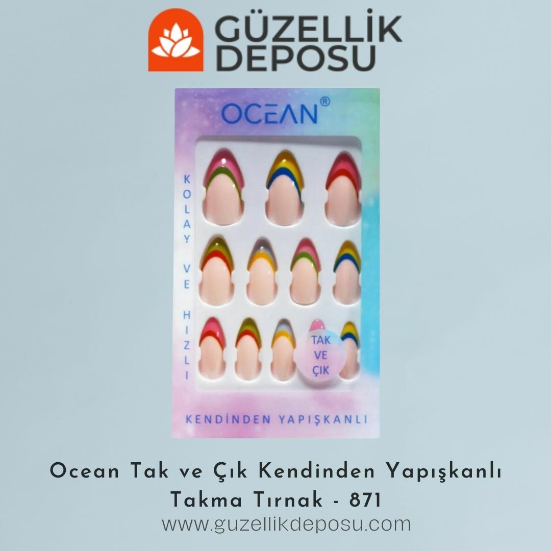 Ocean Takma Tırnak Tak Ve Çık Kendinden Yapışkanlı - 871