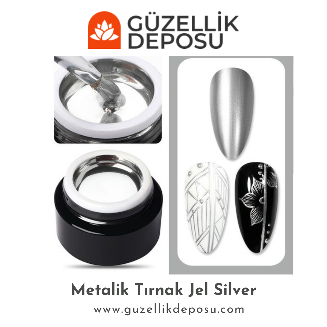 Protez Tırnak Metalik Jel Silver (Metalik Çizim Jeli)