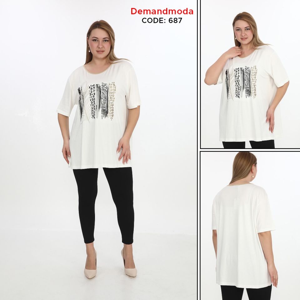 Kadın Büyük Beden Tunik 687 Bluz Tunik