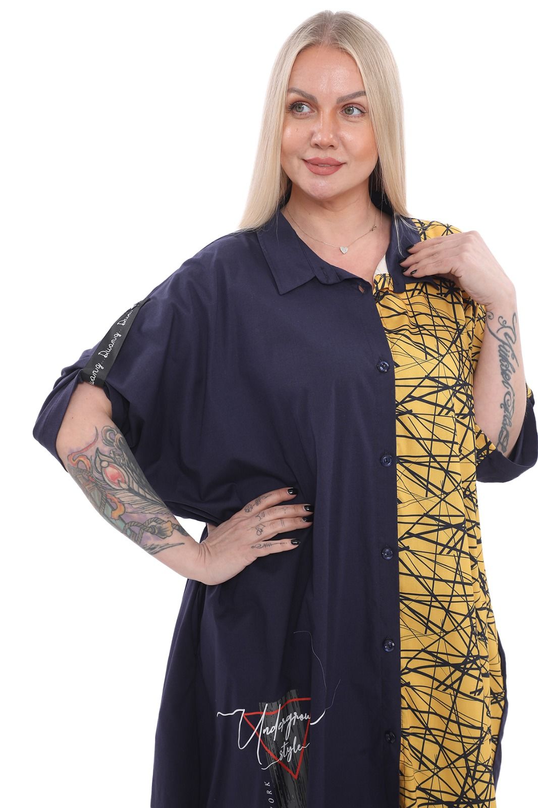 cotton gomlek elbıse mod:1002