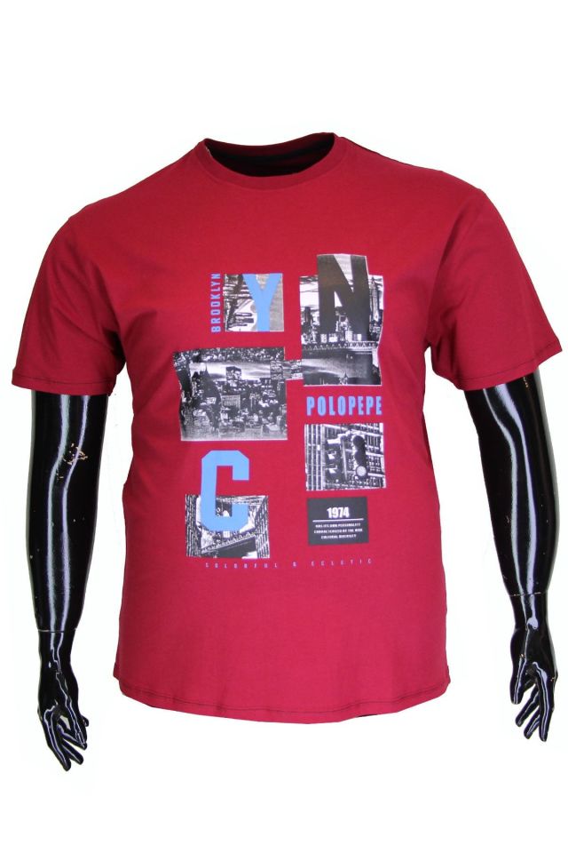 Erkek Bordo Tshirt 1303-8