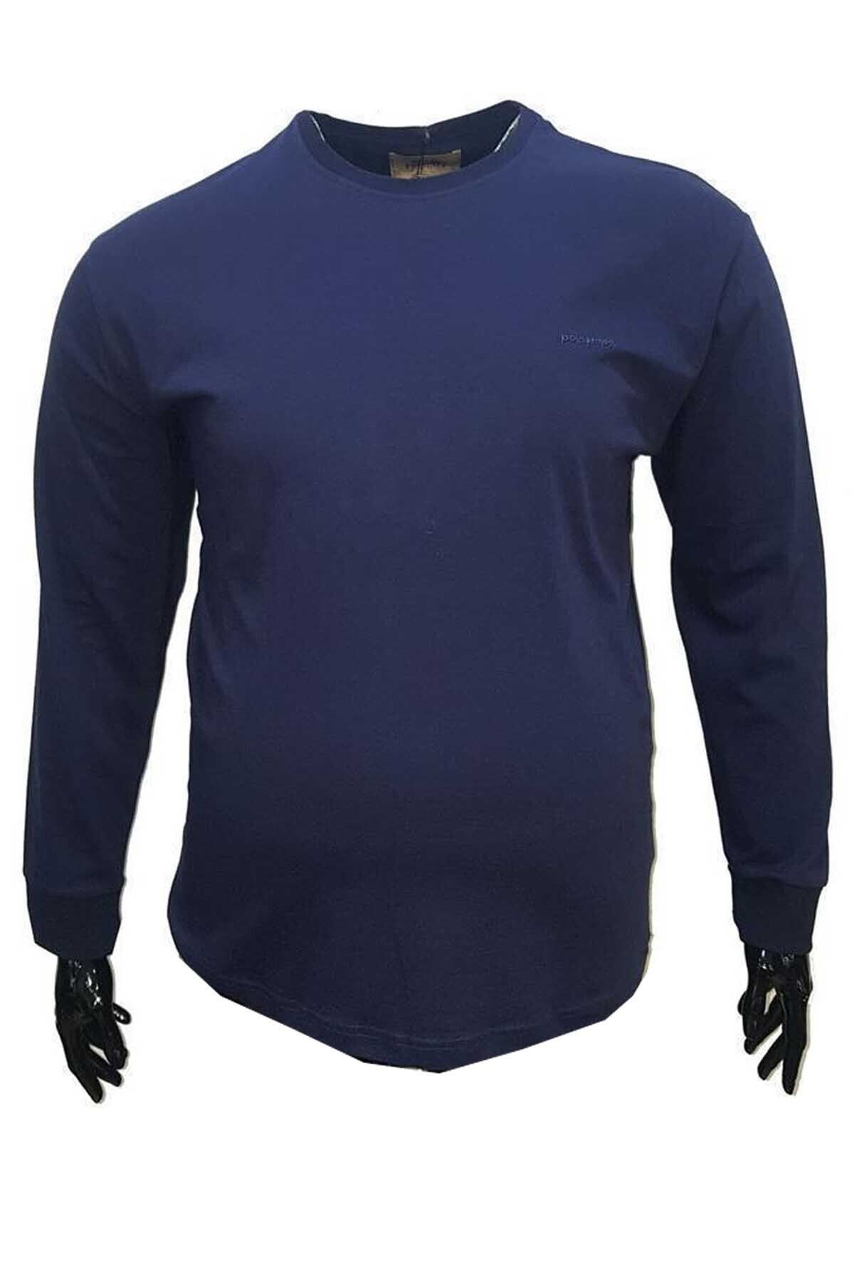 Erkek Lacivert Büyük Beden T-Shirt 8197-3