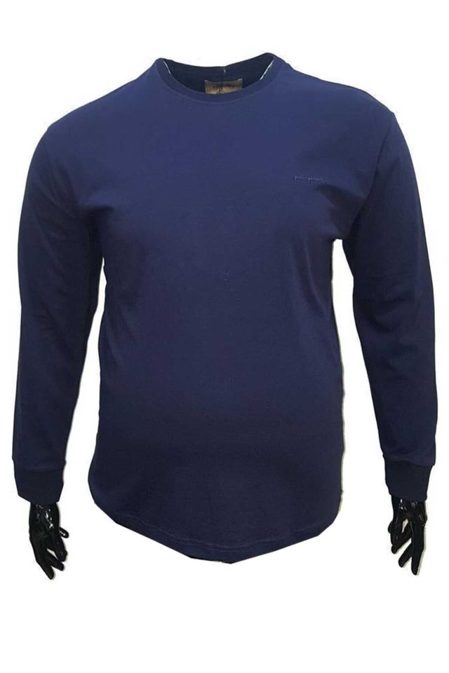 Erkek Lacivert Büyük Beden T-Shirt 8197-3
