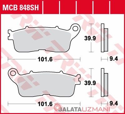 Honda VFR 1200 FDABSDCT (2012-> --) Arka Sinter Fren Balatasi TRW MCB848SH*
