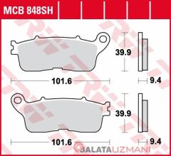 Honda VFR 1200 XD, XDL Crosstourer ABS DTC (2012-> --) Arka Sinter Fren Balatasi TRW MCB848SH*