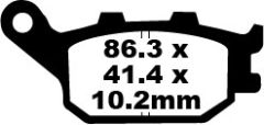 Honda CBF 1000 6/7/8/9/A (2 Piston Ön Kaliper/ABSsiz) (2006-2011) Arka Sinter Fren Balatasi EBC FA174HH