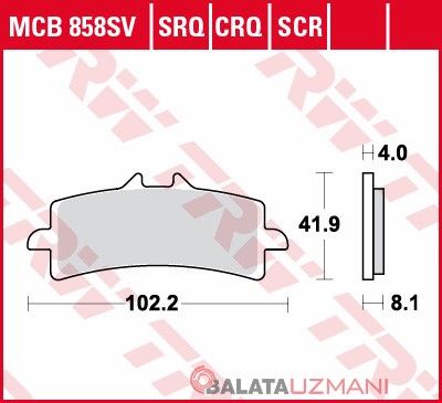 Aprilia RSV4 1000 RR, RF ABS (2015-> --) Ön Karbon Fren Balatasi TRW MCB858CRQ*