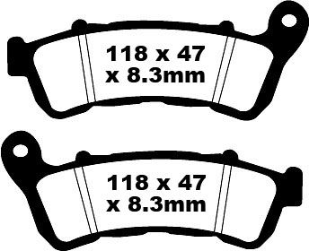 Honda CBF 1000 S S7/S8/S9/SA (3 Piston Ön Kaliper/ABSli) (2007-2011) Arka Sinter Fren Balatasi EBC FA388HH