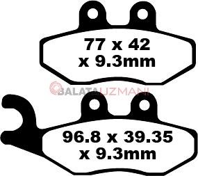 Piaggio Typhoon 125 (4T/12 inç Jant) (2010-2015) Organik Ön Fren Balatasi EBC SFA353