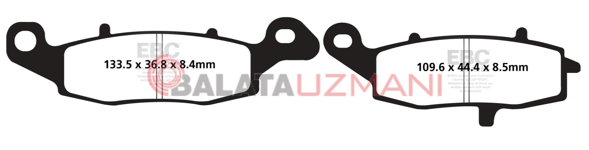 Suzuki DL 650 XK7/XK8/XK9/XA0 V-Strom X (2007-2011) Yari Sinter Sol Ön Fren Balatasi EBC FA229V