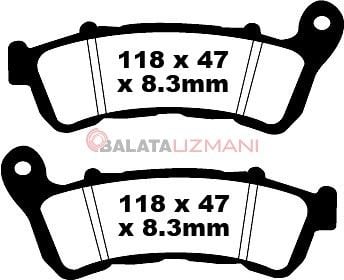 Honda CBF 1000 T T7/T8/T9/TA - GT (3 Piston Ön Kaliper/ABS Model) (2007-2016) Sinter Ön Fren Balatasi EBC FA388HH*
