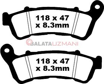 Honda CBF 1000 FS FSA (3 Piston Ön Kaliper/ABS Model) (2010-2011) Sinter Ön Fren Balatasi EBC FA388HH*