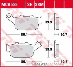 Triumph 800 Tiger, XC, ABS A08 (2011->2014) Arka Organik Fren Balatasi TRW MCB585*