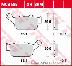 Honda XL 700 V Transalp (2008-> --) Arka Sinter Fren Balatasi TRW MCB585SH*