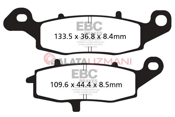 Kawasaki KLE 650 CBF/CCF/CDF/CEF Versys/ABS siz (2011-2014) Organik Sag Ön Fren Balatasi EBC FA231