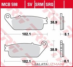 Honda CBR 600 F (2011-> --) Ön Organik Fren Balatasi TRW MCB598*