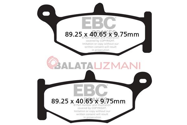 Suzuki GSXR 750 K6/K7 (2006-2007) Organik Arka Fren Balatasi EBC FA419