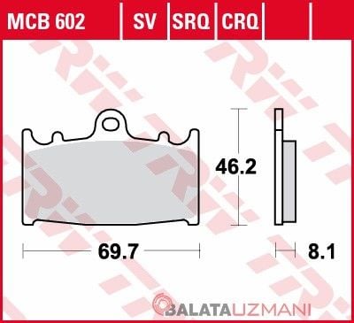 Suzuki GSR 600  (2006->2010) Ön Sinter Fren Balatasi TRW MCB602SV*