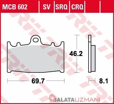 Suzuki GSX 650 F, FA ABS (2008-> --) Ön Sinter Fren Balatasi TRW MCB602SV*