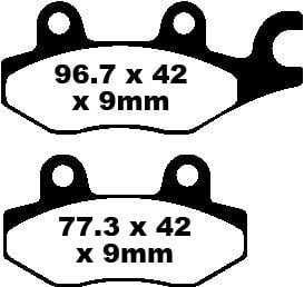 Suzuki AN 400 AK9/ZAK9/AL0/ZAL0/AL1/ZAL1/AL2/AL3/AL4/ZAL4 Burgman/Skywave (ABS) (2007-2014) Ön Sag Organik Kevlar Fren Balatasi EBC SFA197