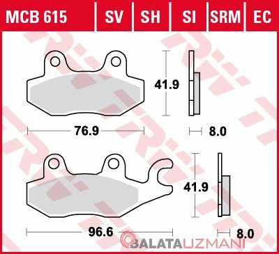 Kawasaki Z 300 ABS (2015-> --) Ön Organik Fren Balatasi TRW MCB615EC