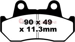 Honda GL 1500 L/SEM/SEN/SEP/SER/SES/SEV/SEW/SEX/SEY Goldwing (1990-2000) Sinter Arka Fren Balatasi EBC FA069/3HH