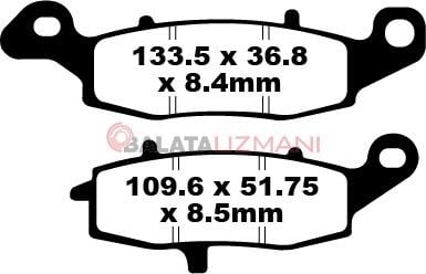 Suzuki SV 650 K3/K4/K5/K6/K7/K8/K9/L0 (Naked - ABS siz) (2003-2010) Sinter Sag Ön Fren Balatasi EBC FA231HH