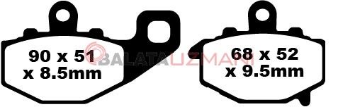 Kawasaki ZX-6R (ZX 636 B1/B2) (2003-2004) Sinter Arka Fren Balatasi EBC FA192HH