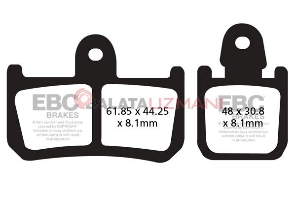 Yamaha YZF-R1 (6 piston Radyal Kaliper) (2007-2008) Organik Ön Fren Balatasi EBC FA442/4*