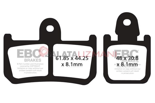 Yamaha MT-01 S (6 piston Radyal Kaliper/5YUR) (2009) Organik Ön Fren Balatasi EBC FA442/4*