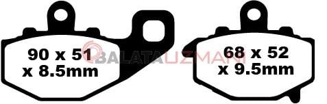 Kawasaki ER-6n (ABS siz Model/ER 650 A6F/A7F/A8F/C9F/CAF/CBF) (2006-2011) Sinter Arka Fren Balatasi EBC FA192HH