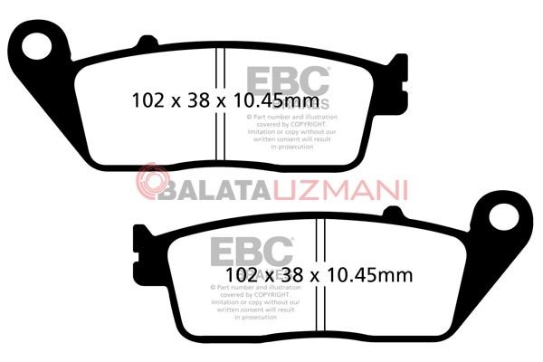 Kymco Xciting 500 / 500i/ 500i R/ 500i Evo ABS (2005-2015) Organik Arka Fren Balatasi EBC SFA608